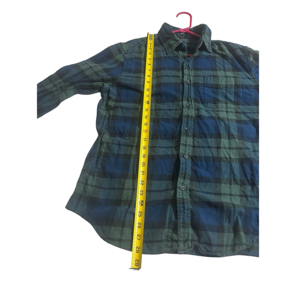 J Crew Shirt Mens Large Button Up Flannel Blue Green Classic - Picture 6 of 6